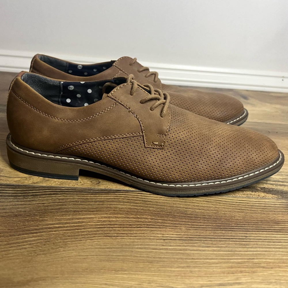Steve Madden Men's Sarron Brown Dress Shoes 8M Tan Nubuck Oxford Business Casual